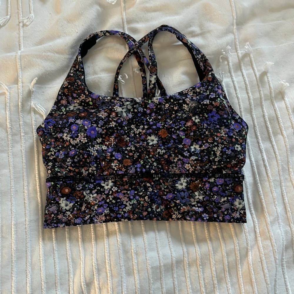 Lululemon flower burst multi energy longline bra in a size 2.